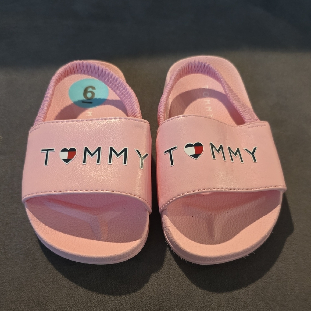 Kids' Pink Tommy Slide Sandals, Size 6, New Without Tag, Never Been Worn